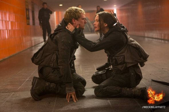 Josh Hutchinson & Jennifer Lawrence in 'The Hunger Games: Mockingjay - Part 2'
