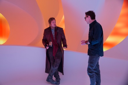 Christ Pratt & James Gunn on set Guardians of the Galaxy Vol. 2