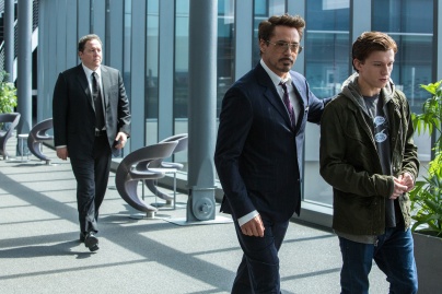 Jon Favreau, Robert Downey Jr. & Tom Holland in Spider-Man: Homecoming