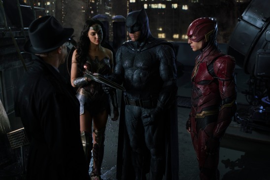Gal Gadot, Ben Affleck & Ezra Miller in Justice League
