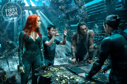 Amber Heard, James Wan, Jason Momoa & Willem DaFoe in Aquaman